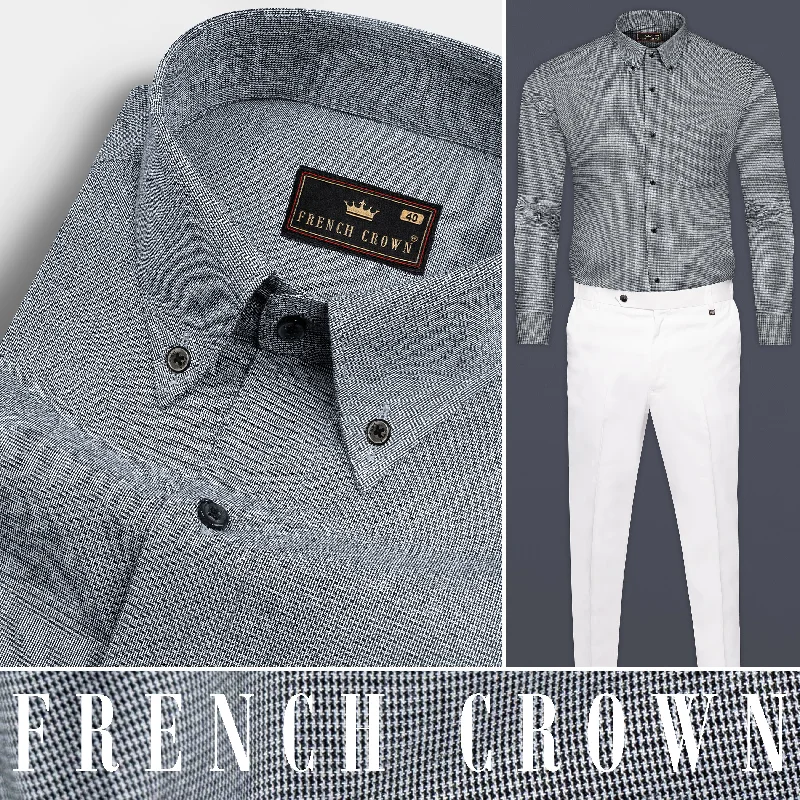 Chatelle Gray Micro Houndstooth Heavyweight Shirt Confident Men's Power