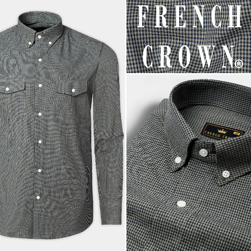 Cinereous and Dusk Blue Checkered Royal Oxford Shirt Monochromatic All