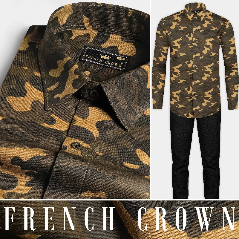 Alpine and Noir Brown Camouflage Royal Oxford Shirt Rugged Men's Outdoor 