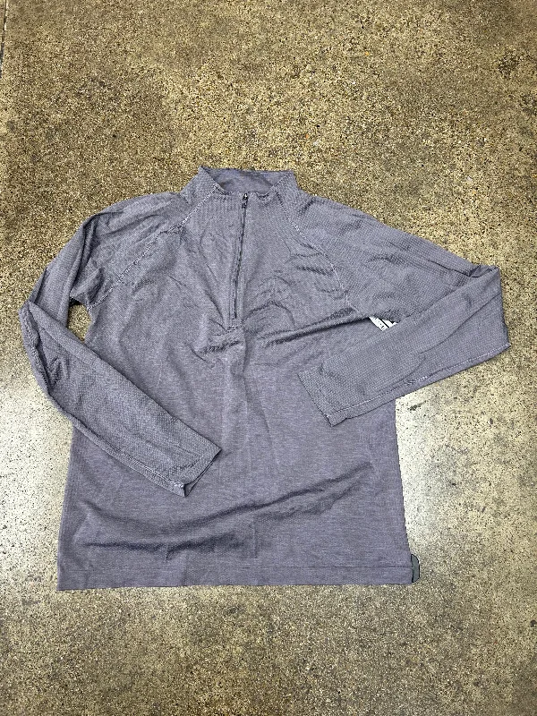 Athletic Top Long Sleeve Collar By Lululemon In Grey, Size: L Trendy Men's Oversized