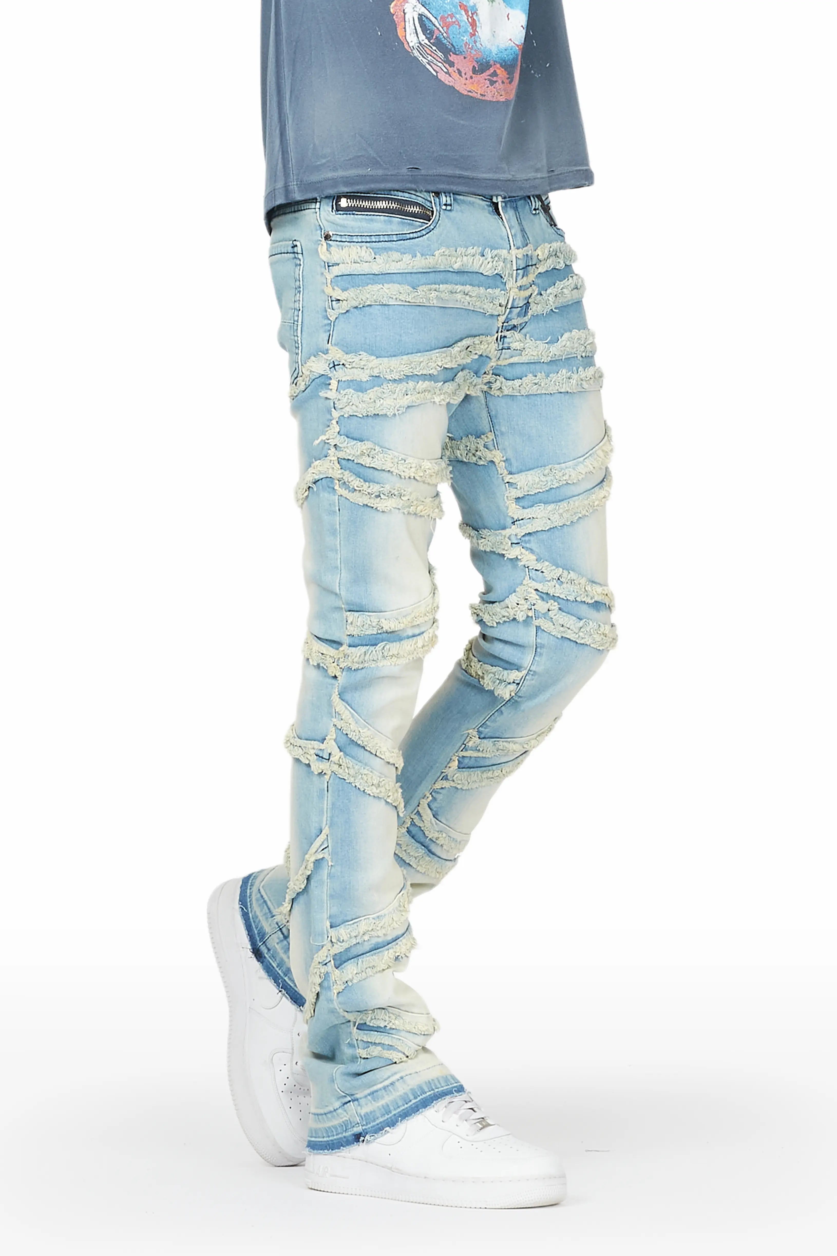 Norbert Blue Stacked Flare Jean Relaxed Men's Australian 