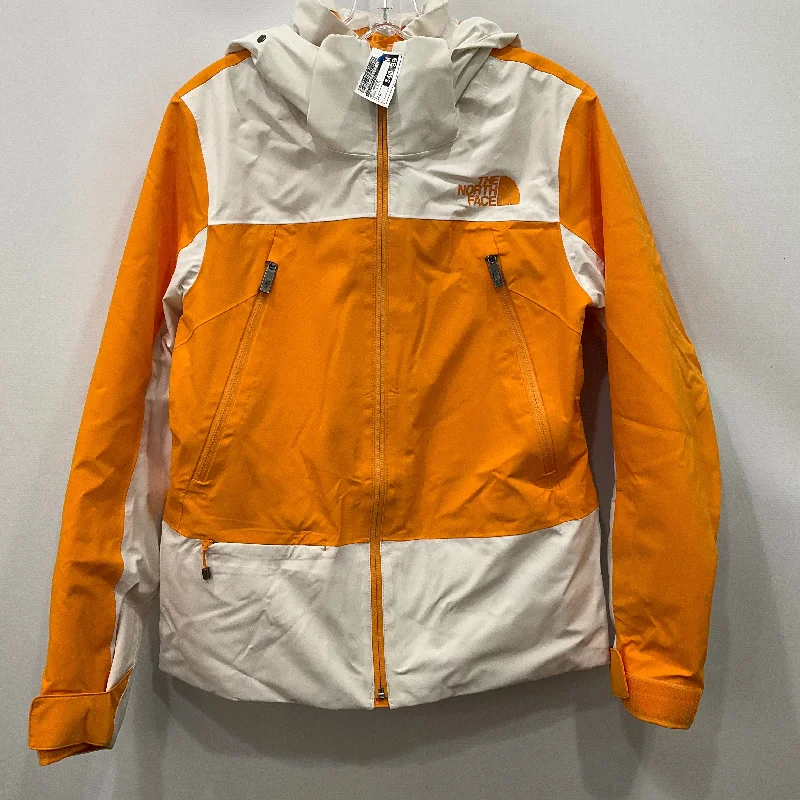 Coat Raincoat By The North Face In Orange & White, Size: M Sporty Men's Athleisure 