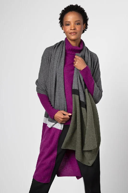 Kinross Cashmere Colorblock Wrap Bohemian Men's Free