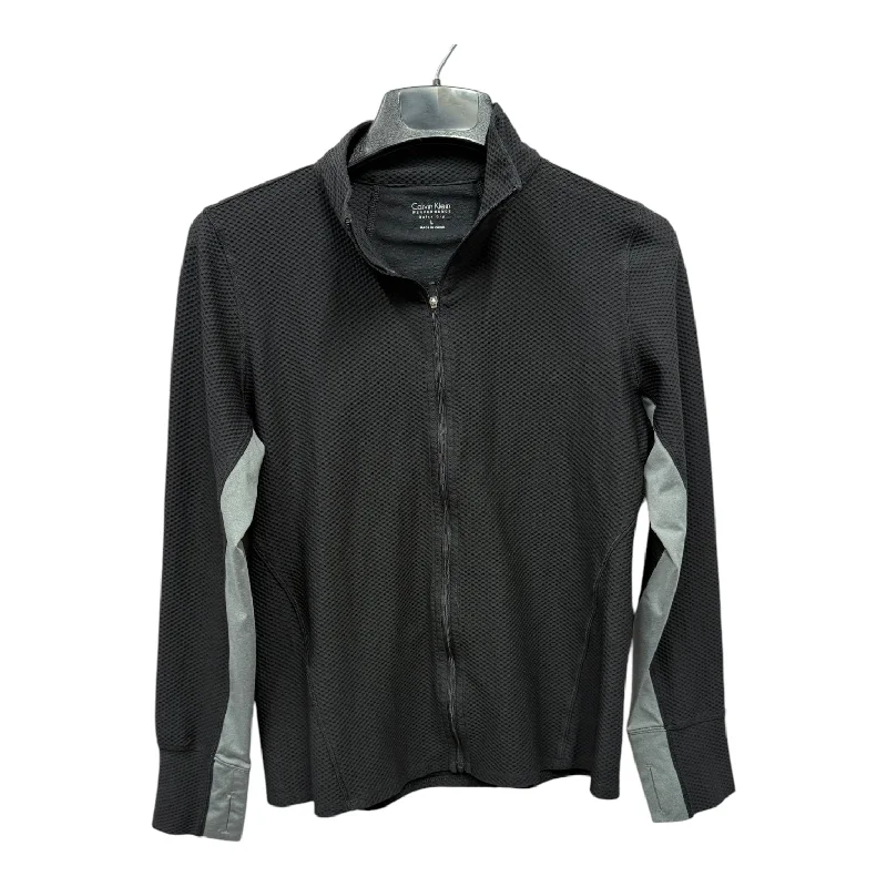 Athletic Jacket By Calvin Klein In Black, Size:L Vacation