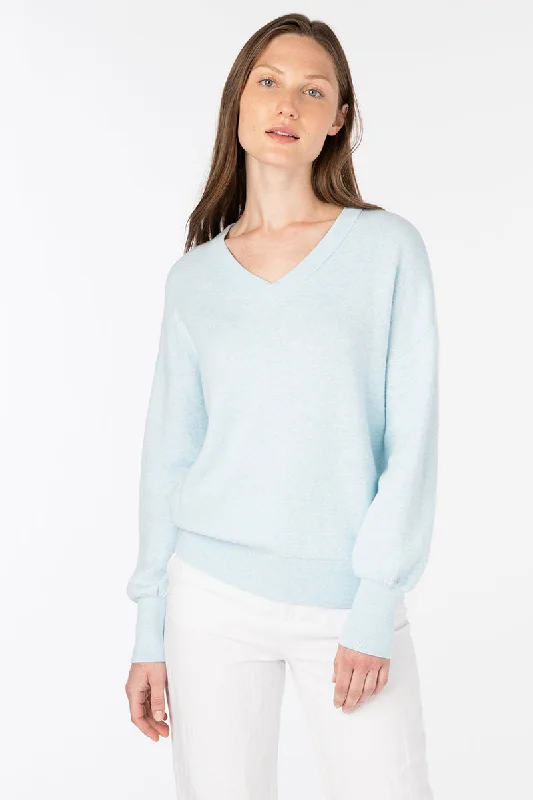 Kinross Cashmere Gathered Sleeve Vee Street