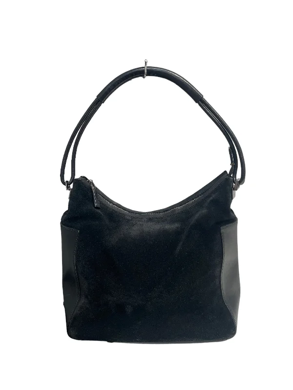 GUCCI/Hand Bag/Leather/BLK/BLACK HOBO BAG Vintage Men's 1970S Disco