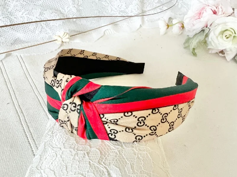 Green and Red Stripe Headband Sophisticated Men's French