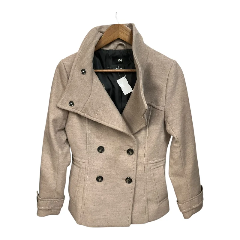 Coat Peacoat By H&m In Taupe, Size: M Trendy Men's Scandinavian