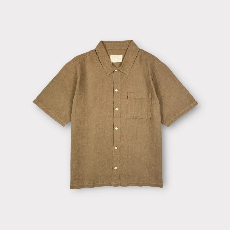 Folk Gabe Shirt Soft Brown Unique Men's Patch