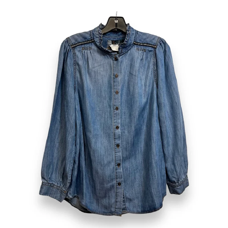 Top Long Sleeve By Clothes Mentor In Blue Denim, Size: S Sophisticated Men's 