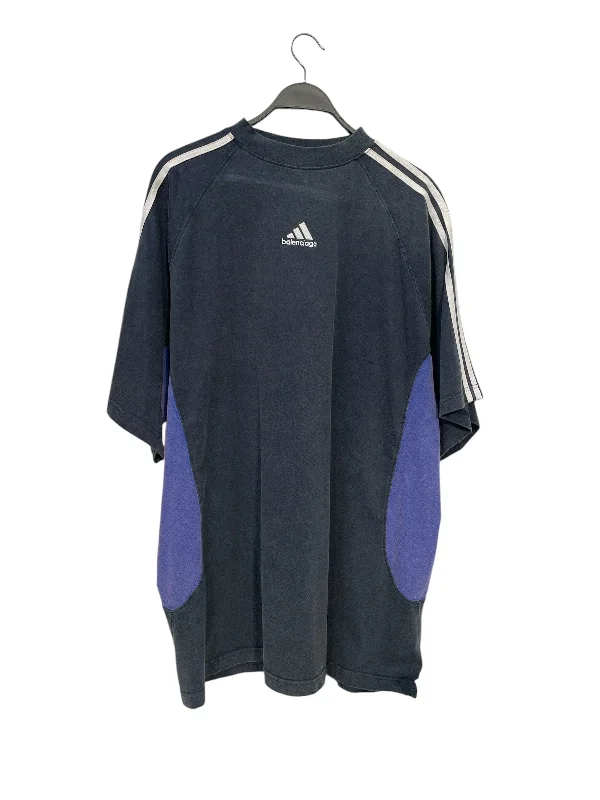 BALENCIAGA/adidas/T-Shirt/3/Cotton/GRY/Border/purple under arm Sporty Men's Tennis