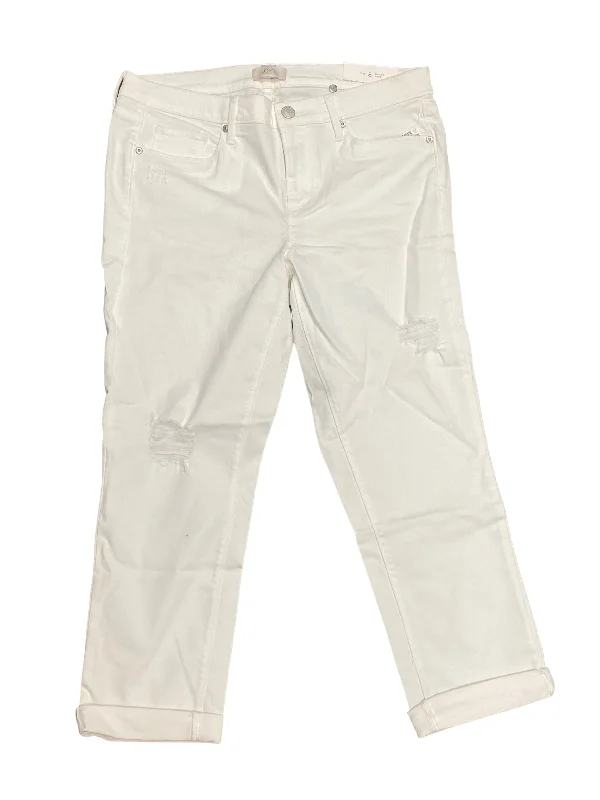 White Jeans Cropped Loft, Size 8 Practical Men's Multi