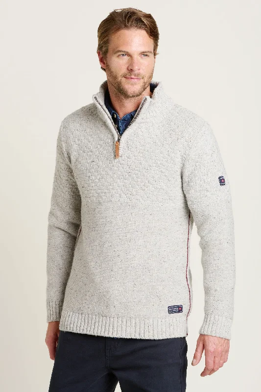 Grey Quarter Zip Cozy Men's Sherpa