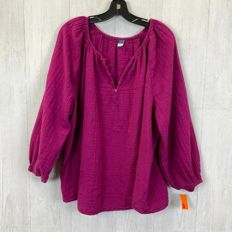 Top Long Sleeve By Old Navy In Purple, Size: 3x Dynamic Men's High