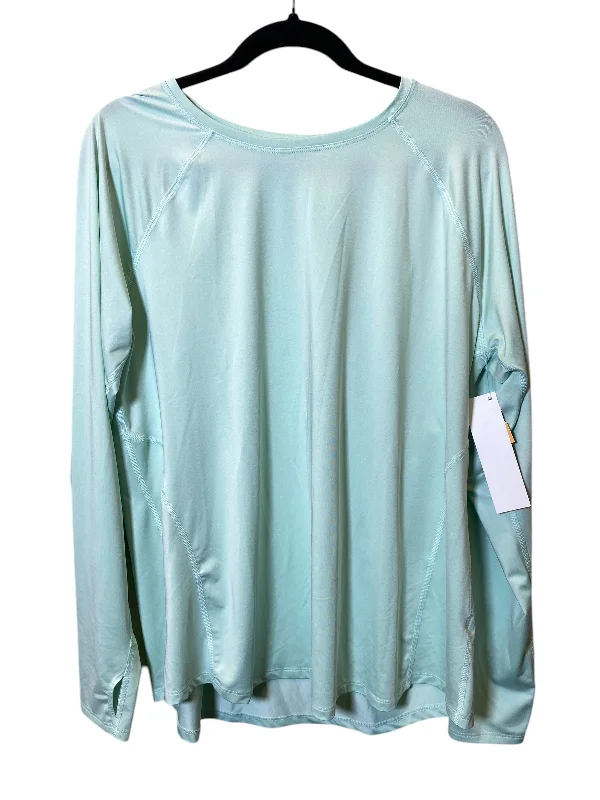 Athletic Top Long Sleeve Crewneck By Tek Gear In Aqua, Size: Xl Sleek Men's Metallic