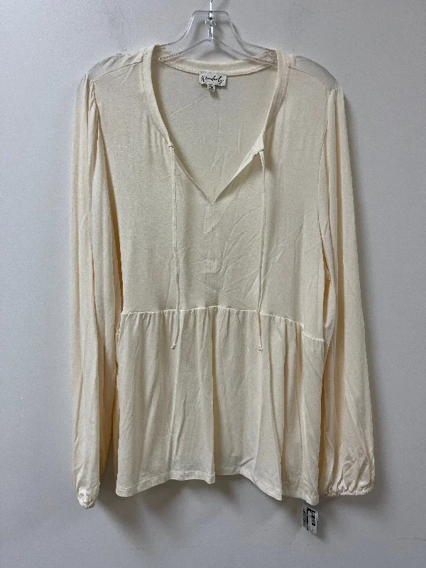 Top Long Sleeve By Wonderly In Cream, Size: 2x Dynamic Men's Glow