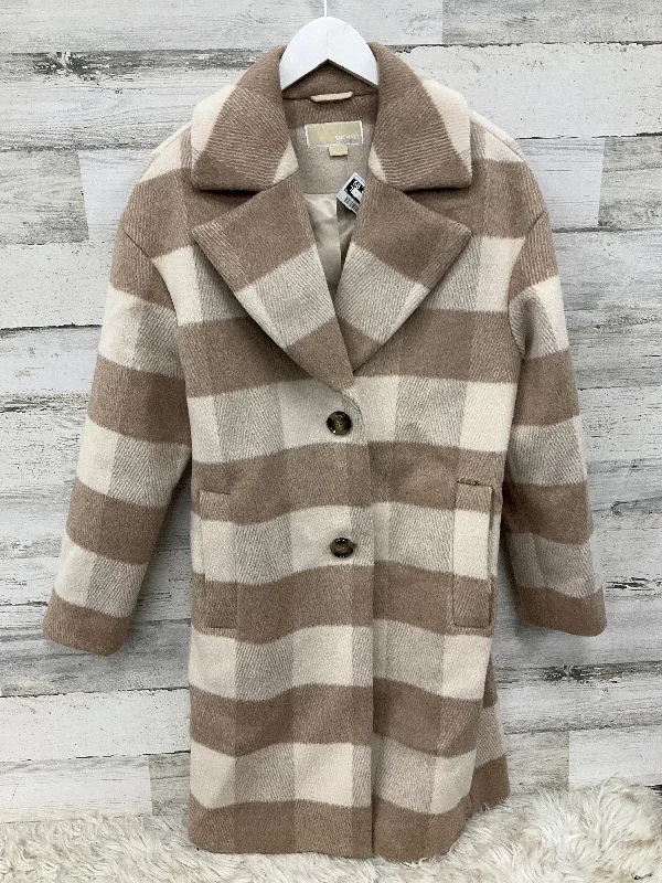 Coat Wool By Michael Kors In Tan & White, Size: S Confident Men's High