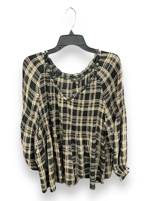 Top Long Sleeve By Melissa Paige In Plaid Pattern, Size: 2x Artistic Men's Hand