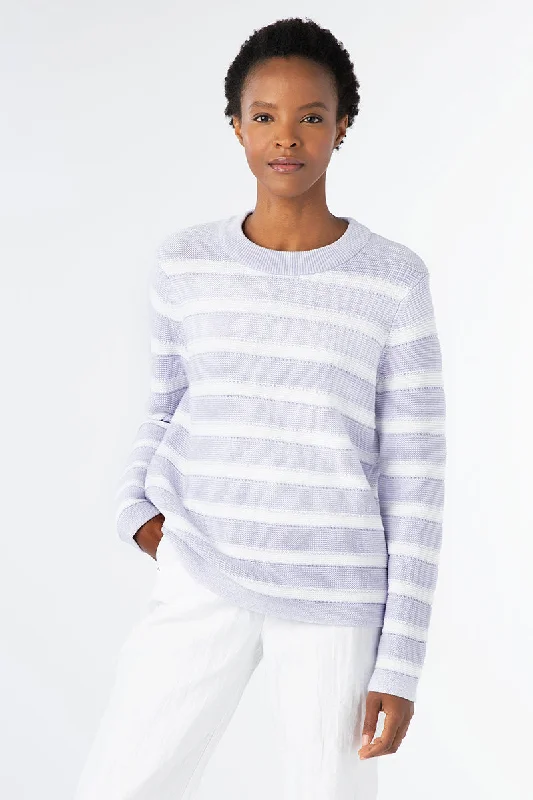 Kinross Cashmere Stripe Crew Youthful Men's Pop