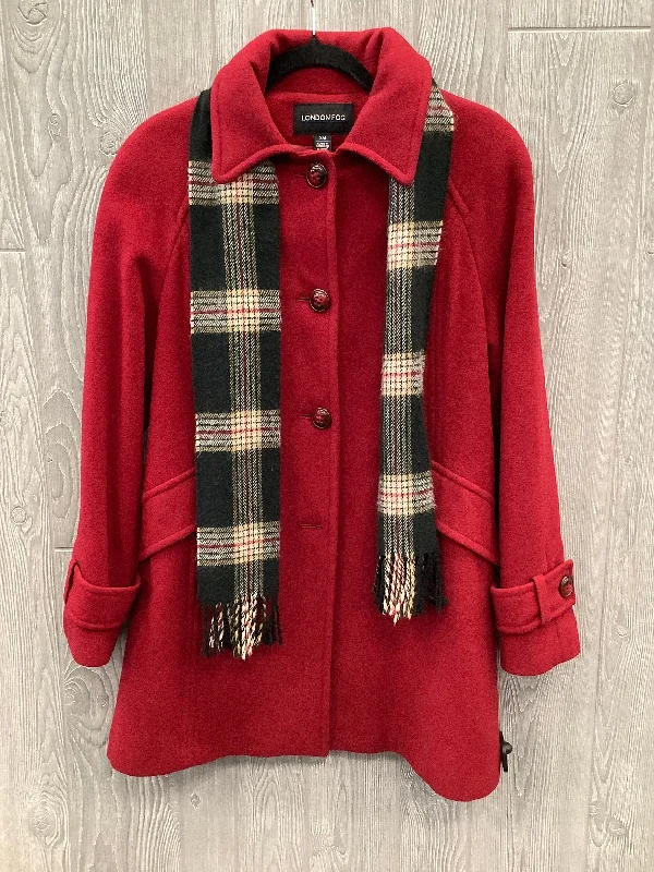 Coat Peacoat By London Fog In Red, Size: S Sophisticated Men's 