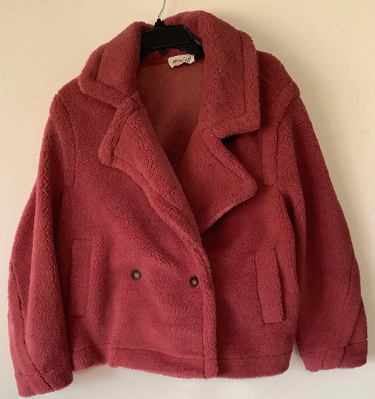 Coat Faux Fur & Sherpa By Cmc In Maroon, Size: M Unique Men's Upcycled