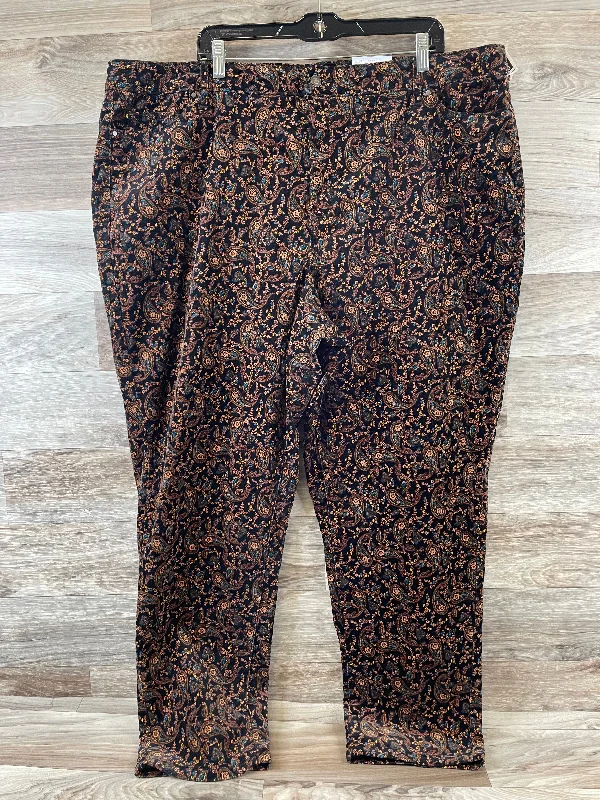 Paisley Print Jeans Straight Croft And Barrow, Size 22womens British Gentleman Style