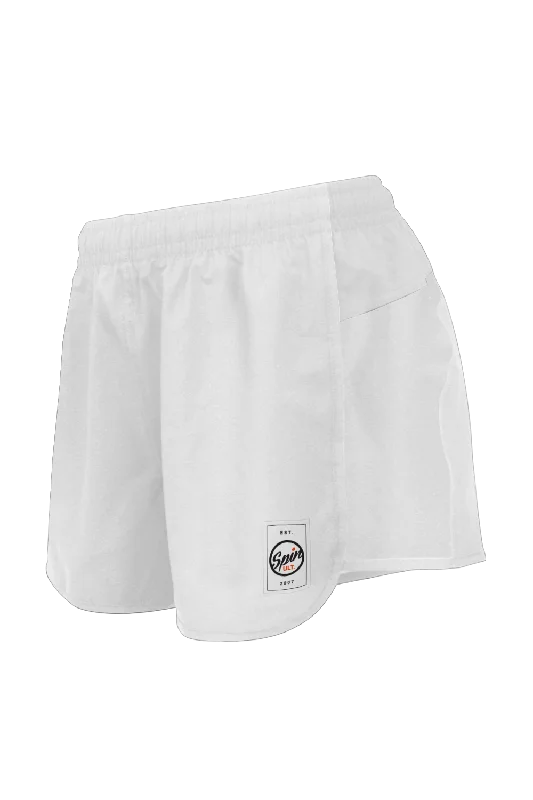 Racer Shorts (White) Cool Men's Distressed