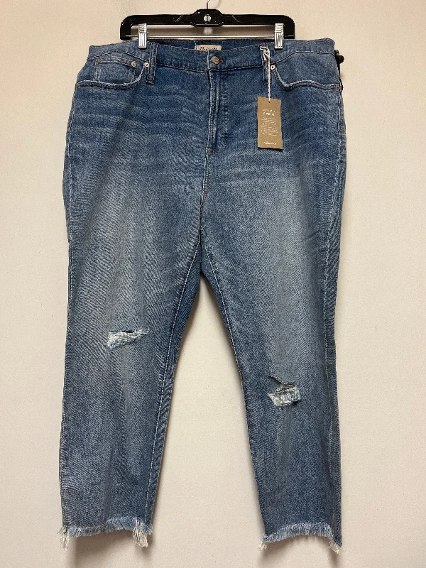 Blue Denim Jeans Boyfriend Madewell, Size 20 Cool Men's Distressed