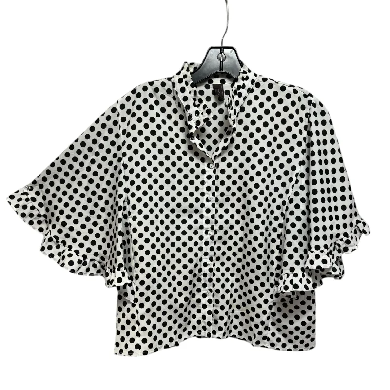 Blouse Short Sleeve By Valijo In Polkadot Pattern, Size: M Practical Men's Quick