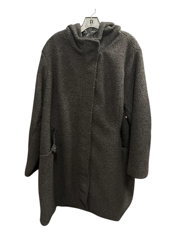 Coat Faux Fur & Sherpa By Catherines In Black, Size: 2x Hip Men's Urban