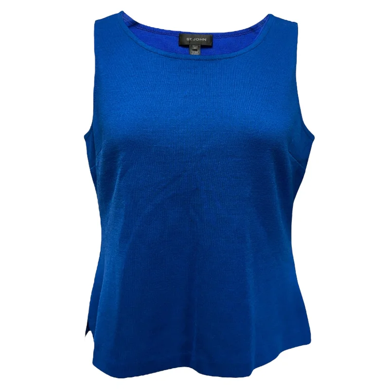 Knit Tank Top Luxury Designer By St John Collection In Havana Blue, Size: M Elegant Men's Formal 