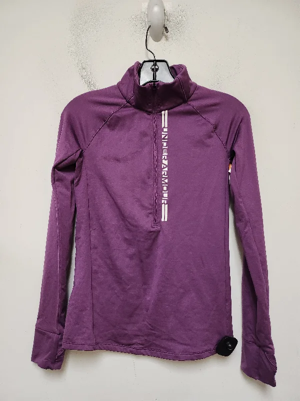 Athletic Top Long Sleeve Collar By Under Armour In Purple, Size: Xs Refined Men's Hand