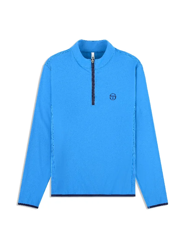 Elio 1/4 Zip Pullover- French Blue Cool Men's Distressed