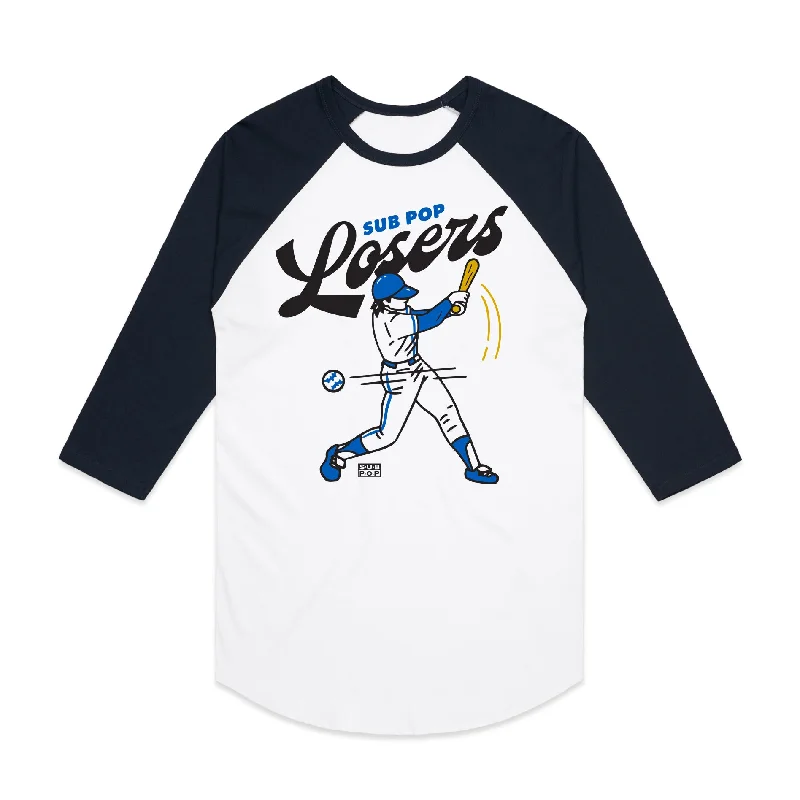 Loser Baseball White w/Navy Sleeves Modern Men's Tech