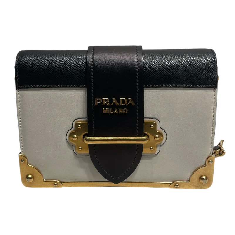 PRADA/Cross Body Bag/Leather/WHT/CAHIER CALFSKIN Modern Men's Geometric