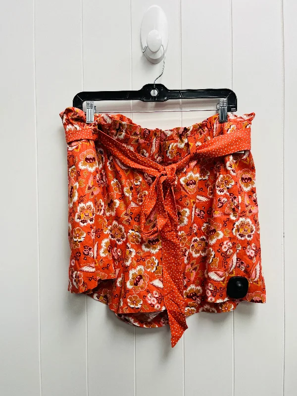 Orangepink Shorts Loft O, Size L Monochromatic Office Style