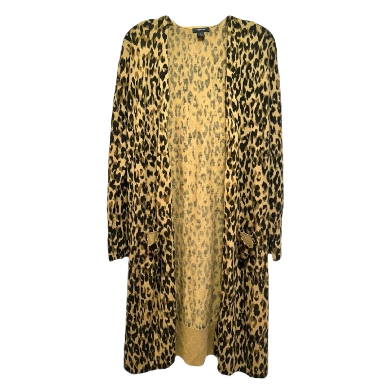 Sweater Cardigan By Halogen In Animal Print, Size: S Edgy Men's Punk