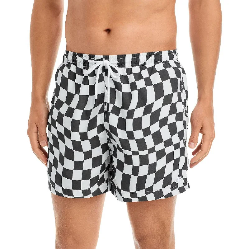 Solid & Striped Mens Checkered Swim Trunks Polished Men's Satin