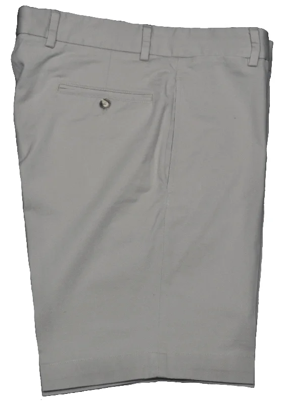 Charleston Khakis Fine Line Stretch Twill Short<br>Flat Front<br>Regular Rise<br>Grey Sharp Men's Italian