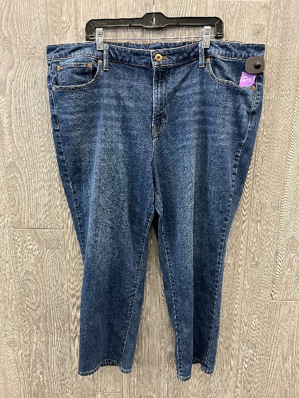 Blue Denim Jeans Straight Talbots, Size 24 Laid