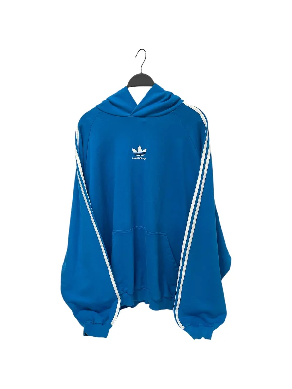 BALENCIAGA/adidas/Hoodie/5/Stripe/Cotton/BLU/adidas three stripe hoodie Organic