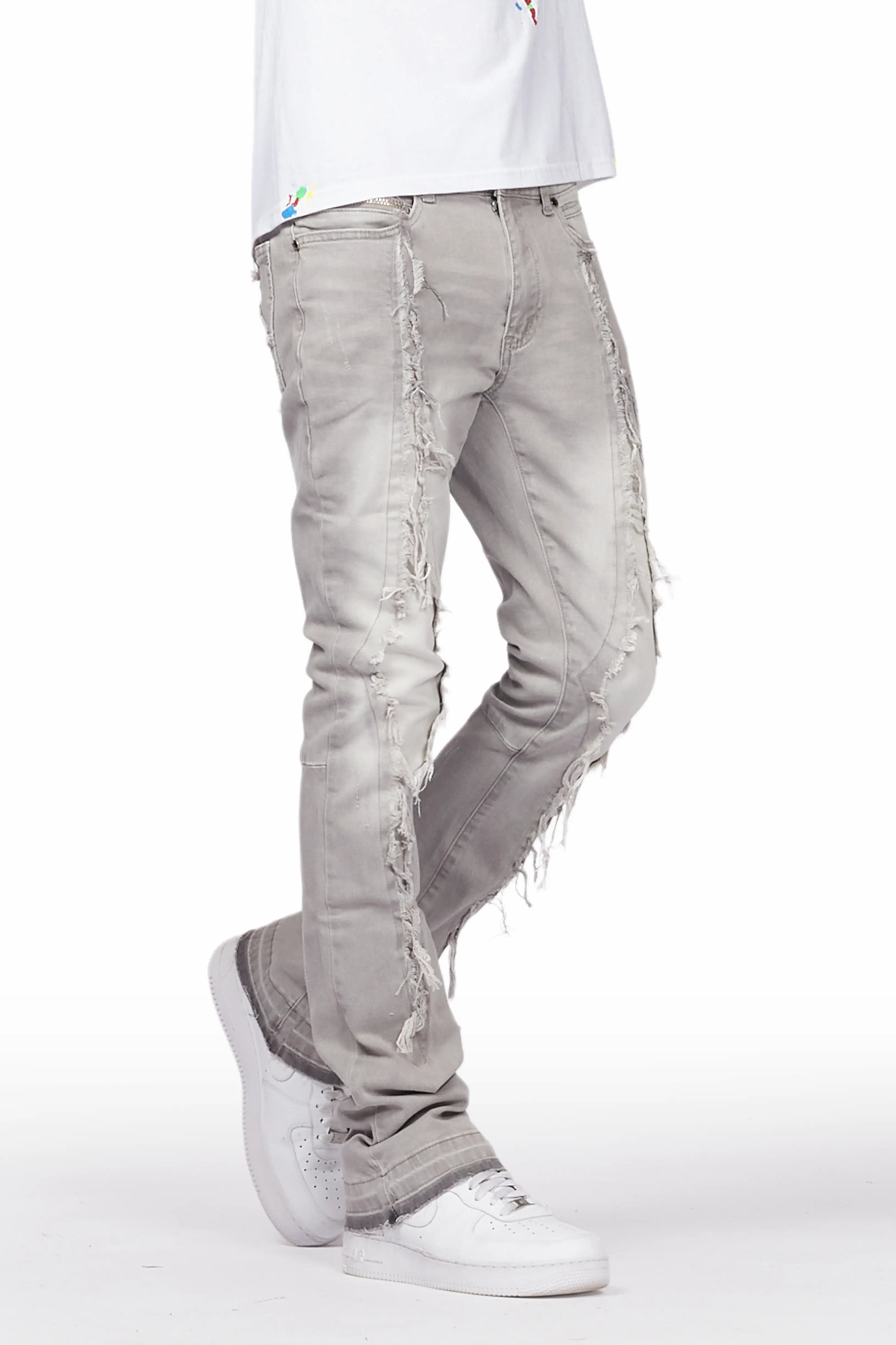 Baaron Grey Stacked Flare Jean Modern Men's 