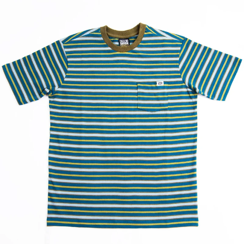 Silvana Olive w/Blue Stripe Pocket T-Shirt Organic