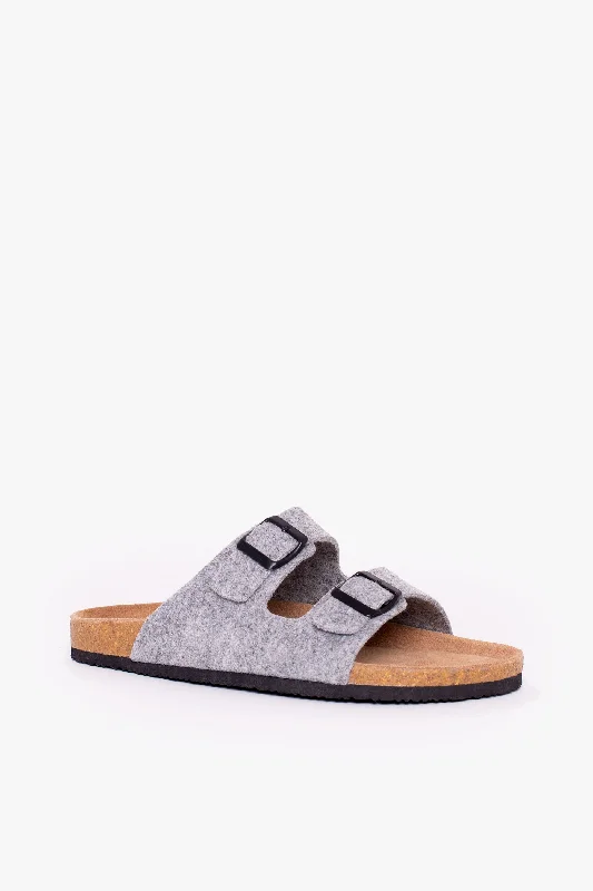 Grey Felt Sandals Elegant Men's Formal 