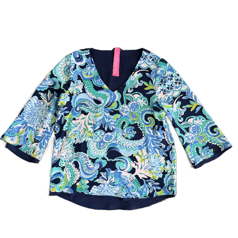 Top Long Sleeve Designer By Lilly Pulitzer In Blue & Green, Size: Xs Cool Men's Skate