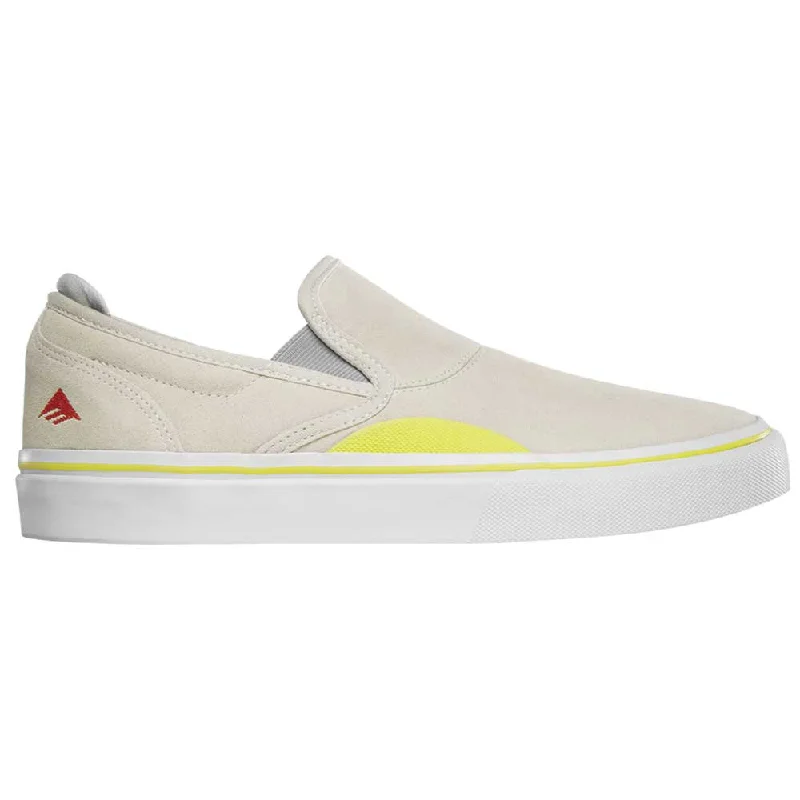 Emerica Wino G6 Slip-on Skate Shoes - Grey/Yellow Lumberjack