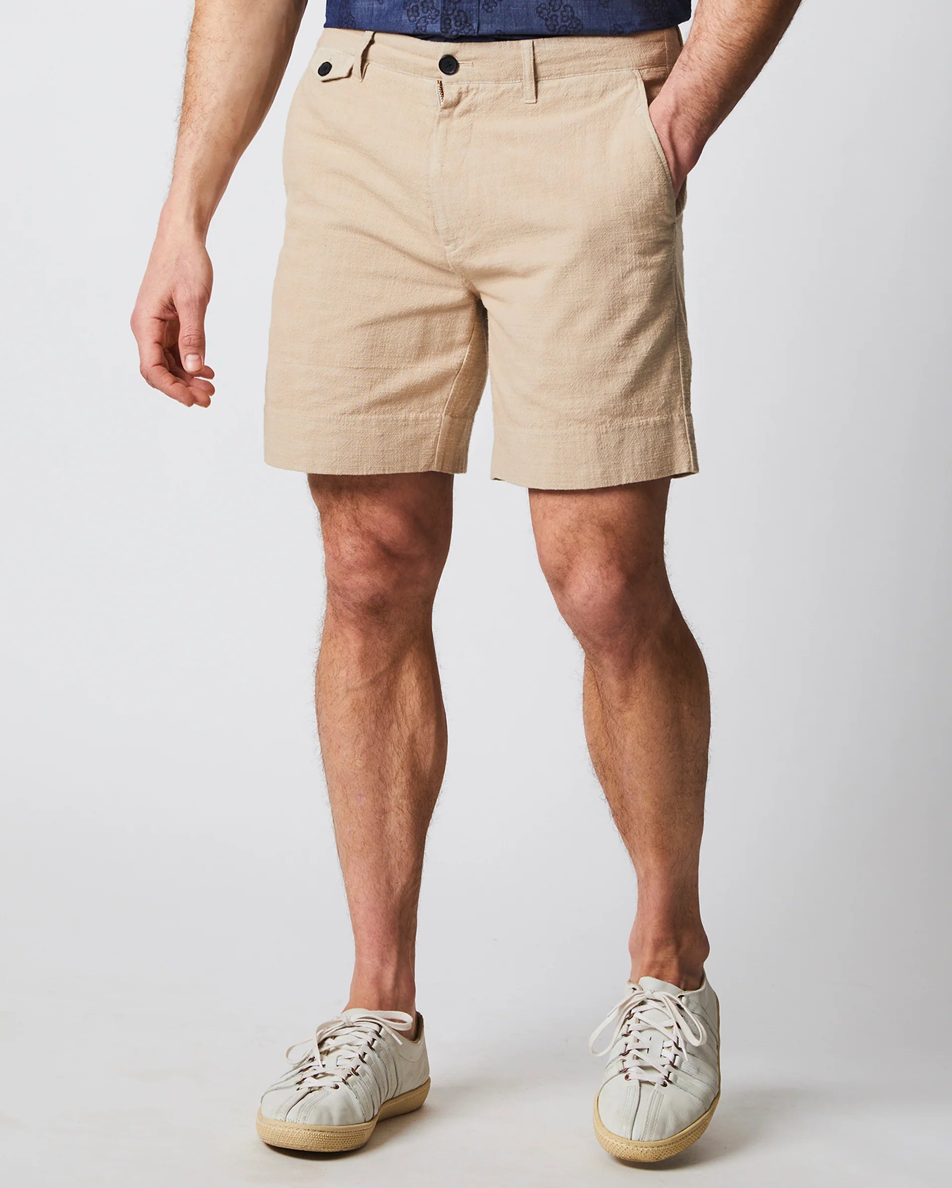 Slub Cotton Short Sporty Men's Tennis