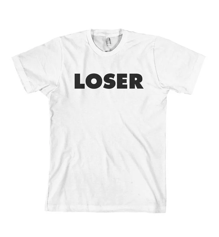 Loser, White w/ Black Masculine Men's Thick