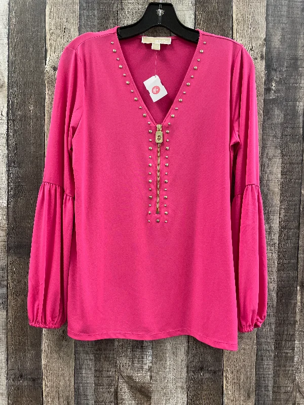 Top Long Sleeve Designer By Michael Kors In Pink, Size: S Organic