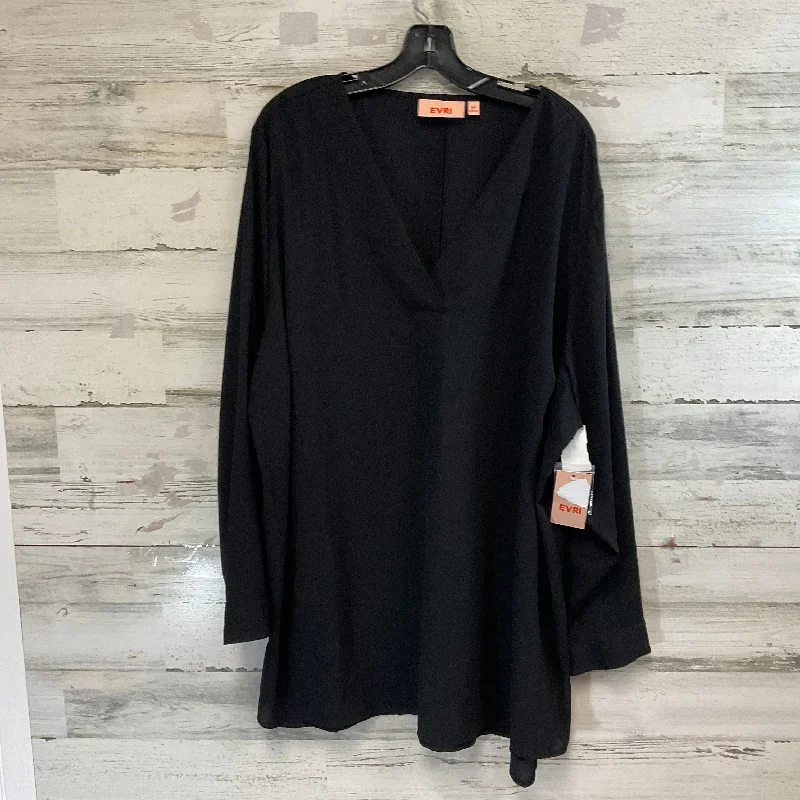 Top Long Sleeve By Evri In Black, Size: 3x Stylish Men's Neon